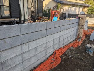 Ｋ邸新築工事　境界塀の工事