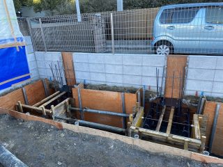 Ｋ邸新築工事　塀の基礎コンクリート打設